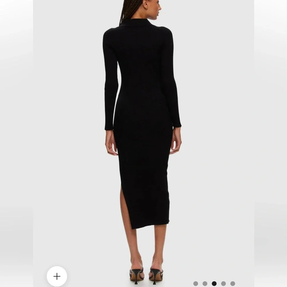 APRICOT collared ribbed knit dress with high slits size 6 - Picture 4 of 10